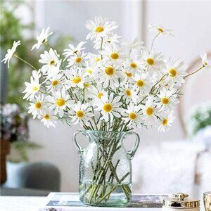 Artificial Flowers,10 pcs Silk Daisy,Artificial Gerber Daisy for Home Decoration